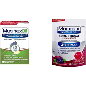 Mucinex Cough Suppressant and Expectorant & DM Max Liquid Cough & Cold Medicine for Adults