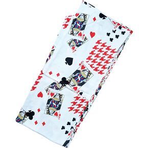 Women's Authentic Traditional Japanese Yukata Plus Size, aka Casual Kimono, Poker Cards in White