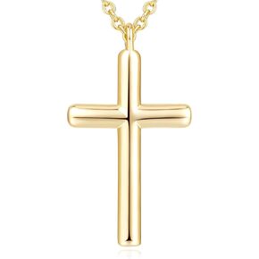 Cross Necklace for Women 14K Gold Cross Necklaces for Women Gold Cross Pendant Necklace Simple Gold Cross Chain Faith Jewelry Gifts for Women, 20mm 28mm 33mm