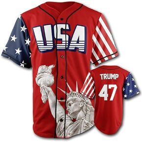 America USA Jersey #1 Statue of Liberty #45 Trump Men's Baseball Jersey S-3XL