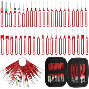41Pcs Terminal Removal Tool Kit, Upgraded Blue Pin Removal Tool Kit, Electrical Connector Pin Removal Tool Kit, Pin Extractor Tool Set, Wire Terminal Release Tool for Automotive Car Household Devices