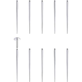 16G Piercing Taper Insertion Pin for Internally Threaded Nose Septum Lip Rings Labret Monroe Medusa Tragus Helix Cartilage Earrings Stud Piercing Jewelry Hypoallergenic Taper Insertion 10Pcs