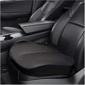 Car Seat Cushion, Comfort Memory Foam Car Cushion, Non-Slip Auto Booster Seat Cushion for Improve Driving Vision, Suitable for Vehicles Trucks SUVs Car Accessories (Black)