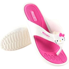 شبشب HELLOKITTY الكلاسيكي للسيدات - مقاس 5 - تصميم وردي وأبيض in Kuwait