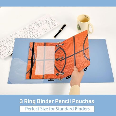 3 Ring Binder Pencil Pouch 2 Pack Leopard Heart Print Pencil Case Pencil Bags with Zipper, Clear PVC Binder Pockets for Office Daily Supplies in Saudi Arabia