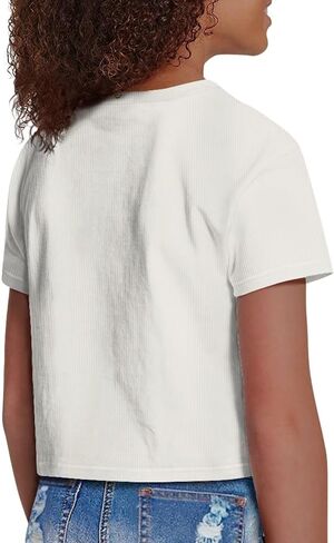 Crop Tops for Girls Size 5-14 Short Sleeve T-Shirt Summer Casual Tees Top Kids Cropped Shirts in Saudi Arabia