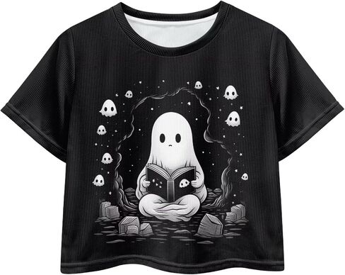 Crop Tops for Girls Size 5-14 Short Sleeve T-Shirt Summer Casual Tees Top Kids Cropped Shirts in Saudi Arabia