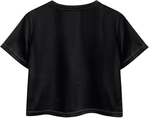 Crop Tops for Girls Size 5-14 Short Sleeve T-Shirt Summer Casual Tees Top Kids Cropped Shirts in Saudi Arabia