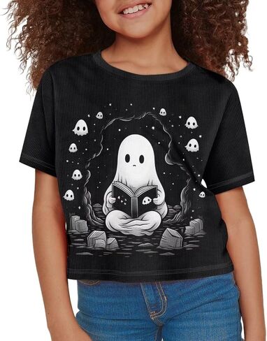 Crop Tops for Girls Size 5-14 Short Sleeve T-Shirt Summer Casual Tees Top Kids Cropped Shirts in Saudi Arabia