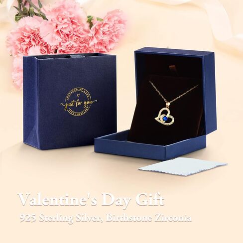 Birthstone Jewelry for Wife Gifts for Her - 18K Gold Filled 925 Sterling Silver I love You Heart Pendant Necklace for Wife Mothers Day Gifts for Wife Birthday Gifts for Girlfriend on Valentine's Day, Wedding Anniversary, Christmas Gifts for Her in Saudi Arabia