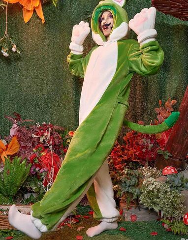 Haikyuu Game Brother Cosplay Onesie Pajama Halloween Green Cat ملابس منزلية للبالغين Kigurumi ملابس نوم بقلنسوة in Kuwait