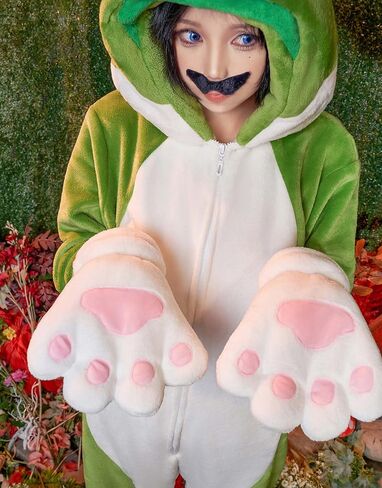 Haikyuu Game Brother Cosplay Onesie Pajama Halloween Green Cat ملابس منزلية للبالغين Kigurumi ملابس نوم بقلنسوة in Kuwait