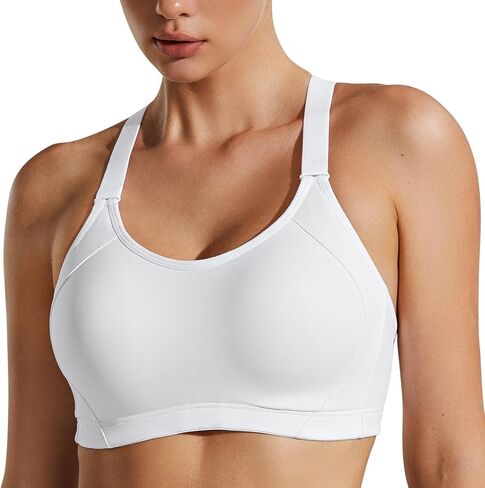 Wingslove High Support Sports Bra for Women Wireless Adjustable Criss Cross Back Running Workout Bra No Bounce in Kuwait