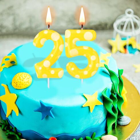 Sponge Birthday Number Candle Yellow Sponge Print Themed Birthday Candles Numeral Birthday Cake Topper for Sponge Themed Birthday Sponge Fans Party Decoration Supplies (Number 5) in Kuwait