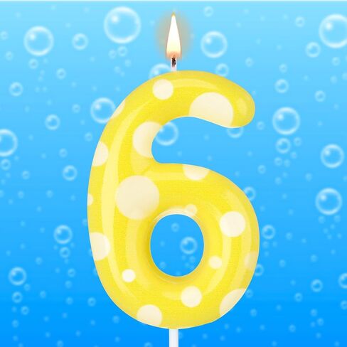 Sponge Birthday Number Candle Yellow Sponge Print Themed Birthday Candles Numeral Birthday Cake Topper for Sponge Themed Birthday Sponge Fans Party Decoration Supplies (Number 5) in Kuwait