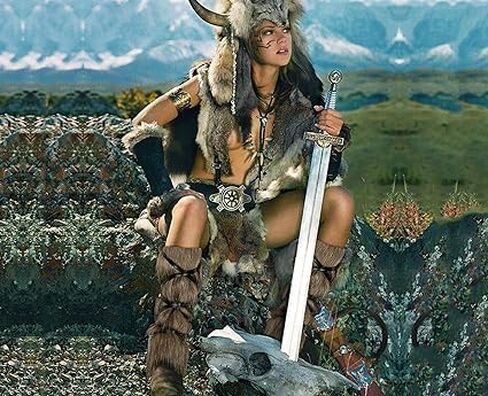 Women Viking Fur Boot Faux Leather Warrior Costume Accessory Leg Warmers in Saudi Arabia