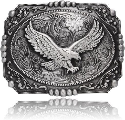 Western Belt Buckle for Men, Large Belt Buckle Golden Soaring Eagle, Eagle Cowboy Big Belt Buckles in Kuwait