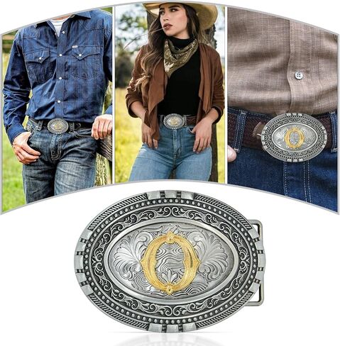 Western Belt Buckles Men Women: Belt Buckle 26 Initial Belt Buckles Men Western Belt Buckles for Men Women Boy Cowboy Cowgirl in Saudi Arabia