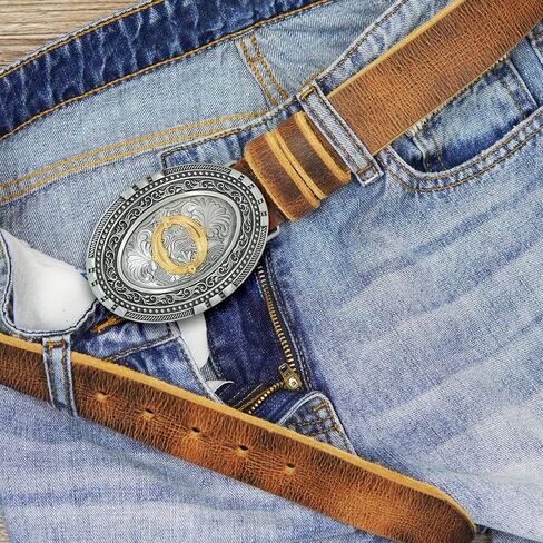 Western Belt Buckles Men Women: Belt Buckle 26 Initial Belt Buckles Men Western Belt Buckles for Men Women Boy Cowboy Cowgirl in Saudi Arabia