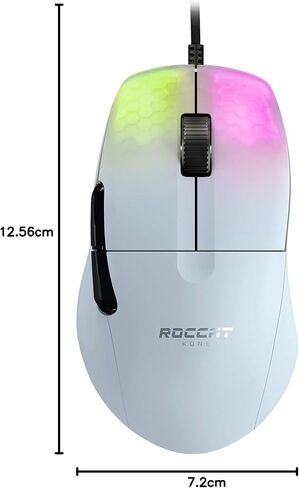 ماوس ألعاب ROCCAT Kone Pro PC، تصميم مريح خفيف الوزن، Titan Switch Optical، إضاءة AIMO RGB، ماوس كمبيوتر سلكي Superlight، عجلة تمرير Titan، هيكل قرص العسل، 19K DPI، أسود in Kuwait