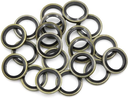 X AUTOHAUX 20pcs Engine Oil Crush Washers Drain Plug Gaskets 12mm ID. 18mm OD. Bronze Tone for Car in Saudi Arabia