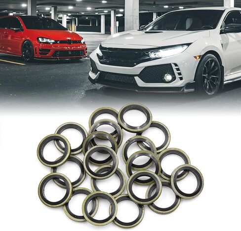 X AUTOHAUX 20pcs Engine Oil Crush Washers Drain Plug Gaskets 12mm ID. 18mm OD. Bronze Tone for Car in Saudi Arabia