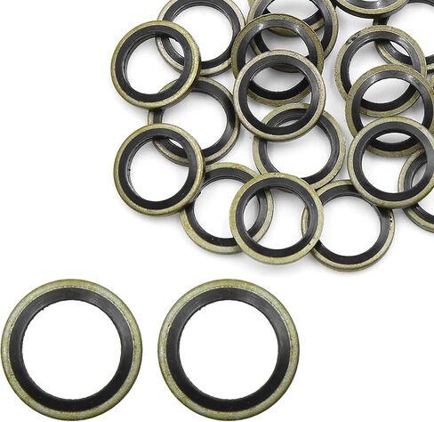 X AUTOHAUX 20pcs Engine Oil Crush Washers Drain Plug Gaskets 12mm ID. 18mm OD. Bronze Tone for Car in Saudi Arabia