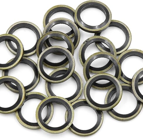 X AUTOHAUX 20pcs Engine Oil Crush Washers Drain Plug Gaskets 12mm ID. 18mm OD. Bronze Tone for Car in Saudi Arabia