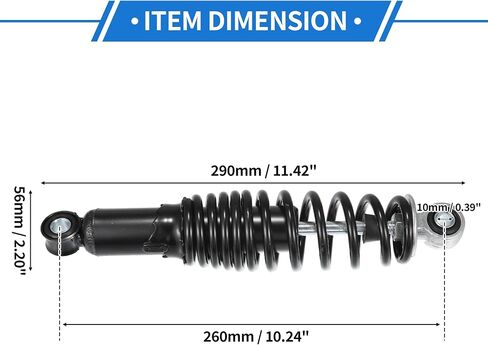 1 Pair Motorcycle Rear Suspension Shock, 290mm Rear Air Suspension Shocks Struts Spring Universal for Motorcycle Durable Steel Black Left Right in Saudi Arabia