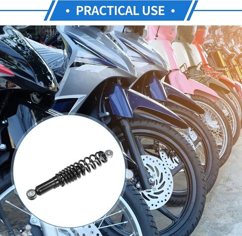 1 Pair Motorcycle Rear Suspension Shock, 290mm Rear Air Suspension Shocks Struts Spring Universal for Motorcycle Durable Steel Black Left Right in Saudi Arabia