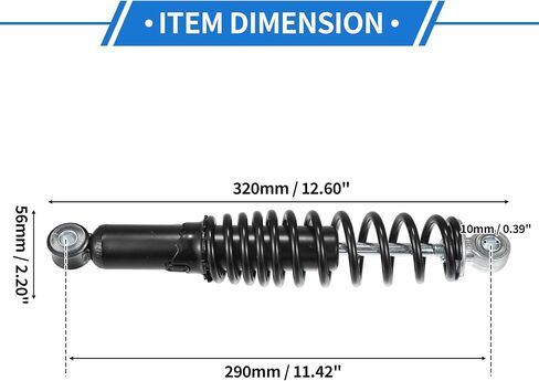 1 Pair Motorcycle Rear Suspension Shock, 290mm Rear Air Suspension Shocks Struts Spring Universal for Motorcycle Durable Steel Black Left Right in Saudi Arabia
