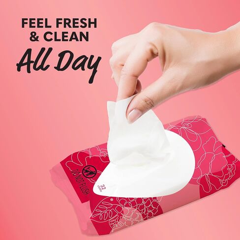Summer’s Eve Blissful Escape Daily Refreshing Feminine Wipes, Removes Odor, pH balanced, 32 Count, (Pack of 2) in Saudi Arabia