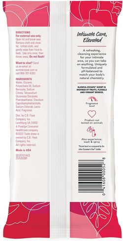 Summer’s Eve Blissful Escape Daily Refreshing Feminine Wipes, Removes Odor, pH balanced, 32 Count, (Pack of 2) in Saudi Arabia