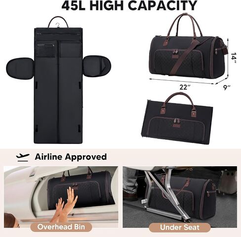 Convertible Garment Bags for Travel, Carry On Garment Duffle Bags for Women, Garment Bag with Shoes Compartment, 2 in 1 Travel Suit Bag with Detachable Shoulder Strap-Pink in Saudi Arabia