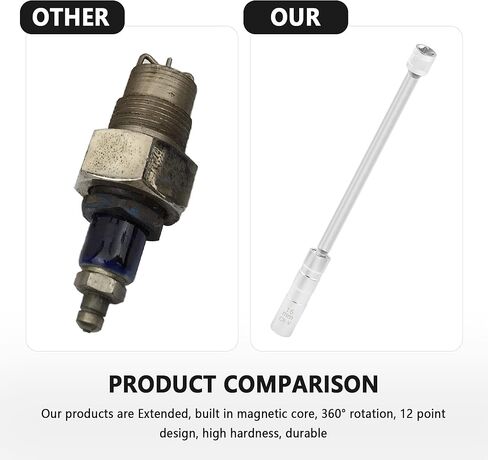 مقبس توصيل شرارة مغناطيسي ممتد 9/16 بوصة (14 مم)، محرك 3/8 بوصة مفتاح ربط شرارة 12 نقطة للإزالة والتركيب السريع، ملحقات السيارة الاحترافية أداة إزالة شمعة الإشعال (14 مم) in Kuwait