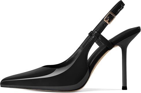 Soireelady Women's Slingback Heels Pointed Toe High Stiletto Heels Stretch Slip on Backless Patent Leather Fashion Dress Shoes in Saudi Arabia