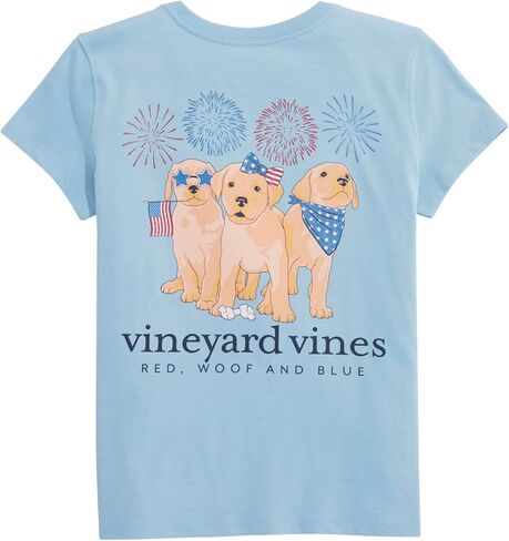 vineyard vines Girls' Glitter Fourth of July Puppies Short-Sleeve Tee in Saudi Arabia