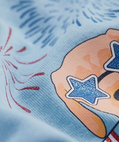vineyard vines Girls' Glitter Fourth of July Puppies Short-Sleeve Tee in Saudi Arabia