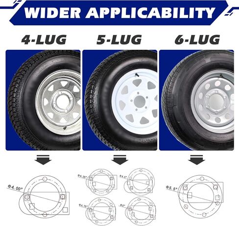 حامل إطار احتياطي للجيب، يناسب 4 و5 و6 عجلات مقطورة على 4 بوصات و4.5 بوصات و4.75 بوصات و5 بوصات و5.5 بوصات و6 بوصات، ويتحمل ما يصل إلى 150 رطلًا in Kuwait