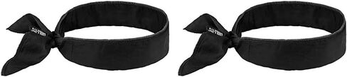 Ergodyne Chill-Its 6702 Cooling Bandana, Evaporative Polymer Embedded Material for Cooling Relief Black, 1 Count (Pack of 2) in Saudi Arabia