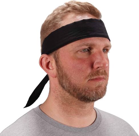 Ergodyne Chill-Its 6702 Cooling Bandana, Evaporative Polymer Embedded Material for Cooling Relief Black, 1 Count (Pack of 2) in Saudi Arabia