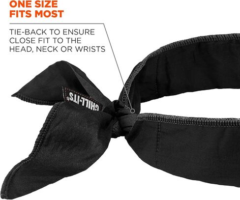 Ergodyne Chill-Its 6702 Cooling Bandana, Evaporative Polymer Embedded Material for Cooling Relief Black, 1 Count (Pack of 2) in Saudi Arabia
