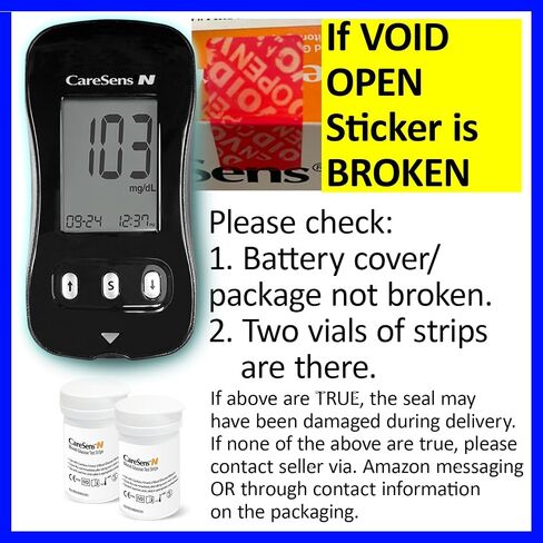 CareSens N Blood Glucose Monitor Kit with 100 Blood Sugar Test Strips, 100 Lancets, 1 Blood Glucose Meter, 1 Lancing Device, 1 Control Solution, Travel Case for Diabetes Testing in Saudi Arabia