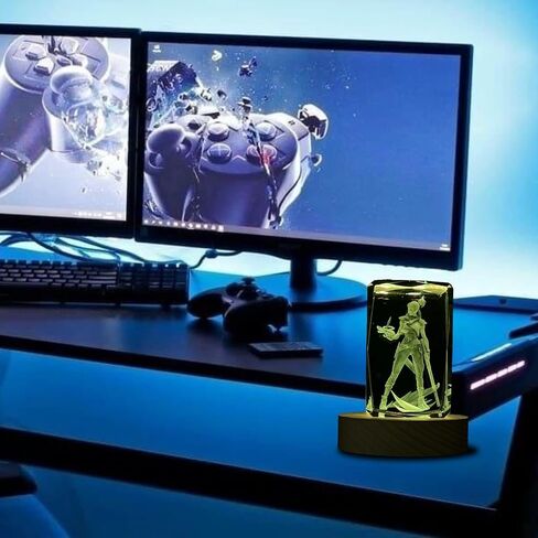 SUPIA Valorant 3D Crystal Figure - Agent Reyna - RGBW 16 Colorful LED Lighting Stand with Laser Engraved Crystal Figure. Valorant Gift, Gaming Accessories for Gamer. Decoration for Gaming Desk. in Kuwait
