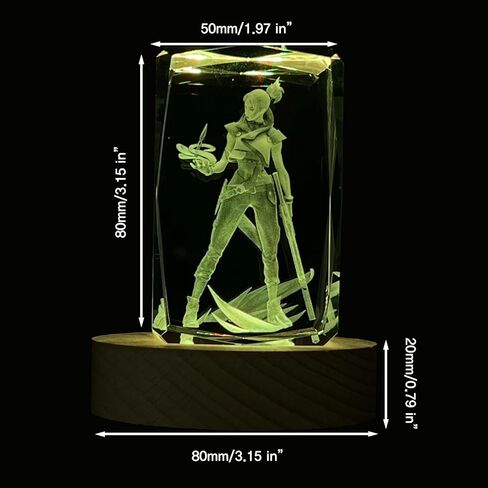 SUPIA Valorant 3D Crystal Figure - Agent Reyna - RGBW 16 Colorful LED Lighting Stand with Laser Engraved Crystal Figure. Valorant Gift, Gaming Accessories for Gamer. Decoration for Gaming Desk. in Kuwait