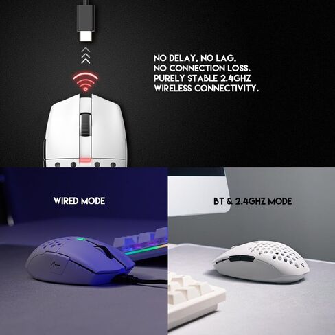 FANTECH Aria XD7 Wireless Gaming Mouse - 59g Lightweight 3395 Sensor, White in Saudi Arabia