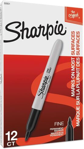 Sharpie 30001 Fine Tip Permanent Marker Pen - Black in Saudi Arabia