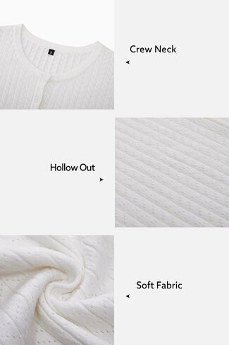 Newshows Womens Cardigan Sweaters 2024 Summer Lightweight Short Sleeve Cropped Bolero Shrug Hollow Out Button Down Knit Tops in Kuwait