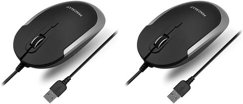 Computer Mouse Wired, Macally Silent USB Mouse - Slim & Compact USB Mouse for Apple Mac or Windows PC Laptop/Desktop - Designed with Optical Sensor & DPI Switch - Simple - Black in Saudi Arabia