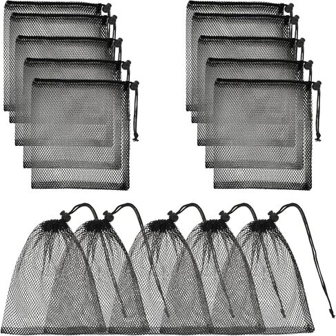 15pcs Small Mesh Bags Mini Mesh Drawstring Bag with Sliding Drawstring Stuff Bags for Travel Sports Storage,Toy,Outdoor Activities(6.1 x 7.9inch) in Saudi Arabia